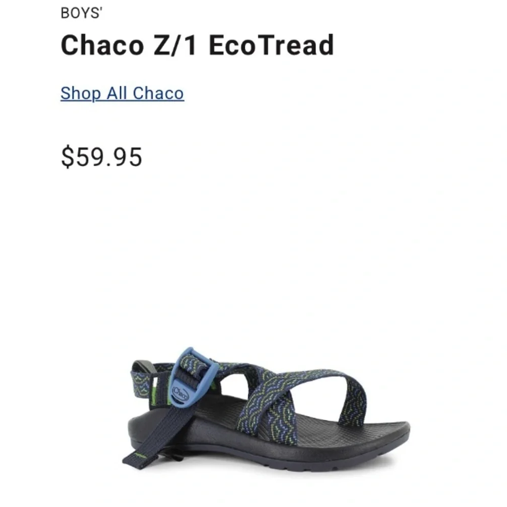 Chaco EcoTread Z1 Rio Sandals Kids Hiking Outdoor Classic